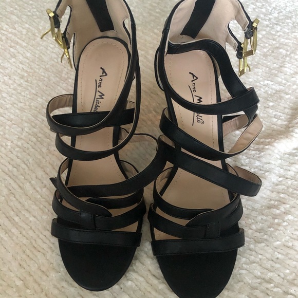 Go Jane Anne Michelle Black Stappy Heels - Picture 3 of 5